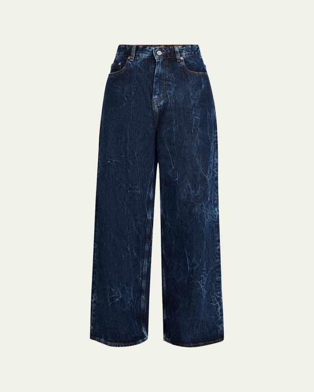 Crinkled Denim Jeans